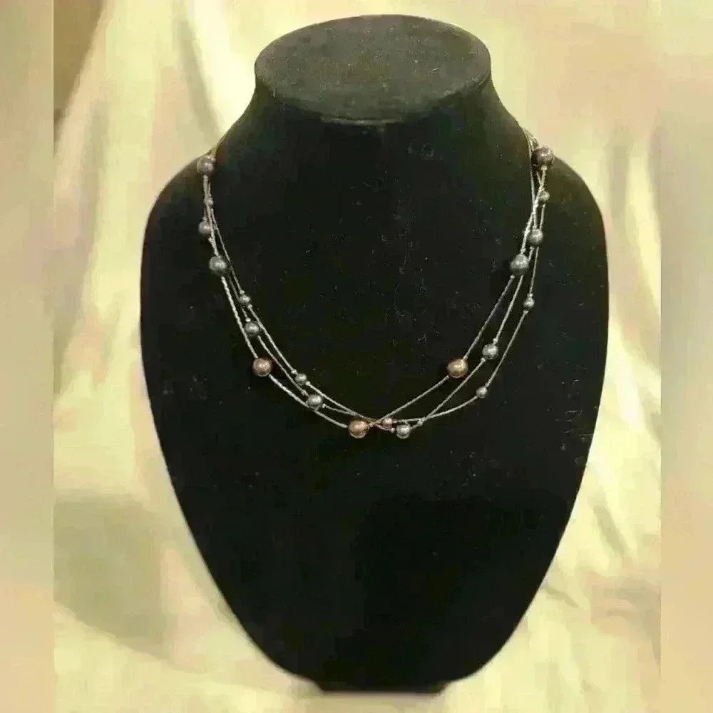 Beautiful dark beaded necklace